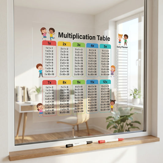 Tabla Mágica de Multiplicar Adhesiva + Marcadores Borrables | MULTIMAGIA