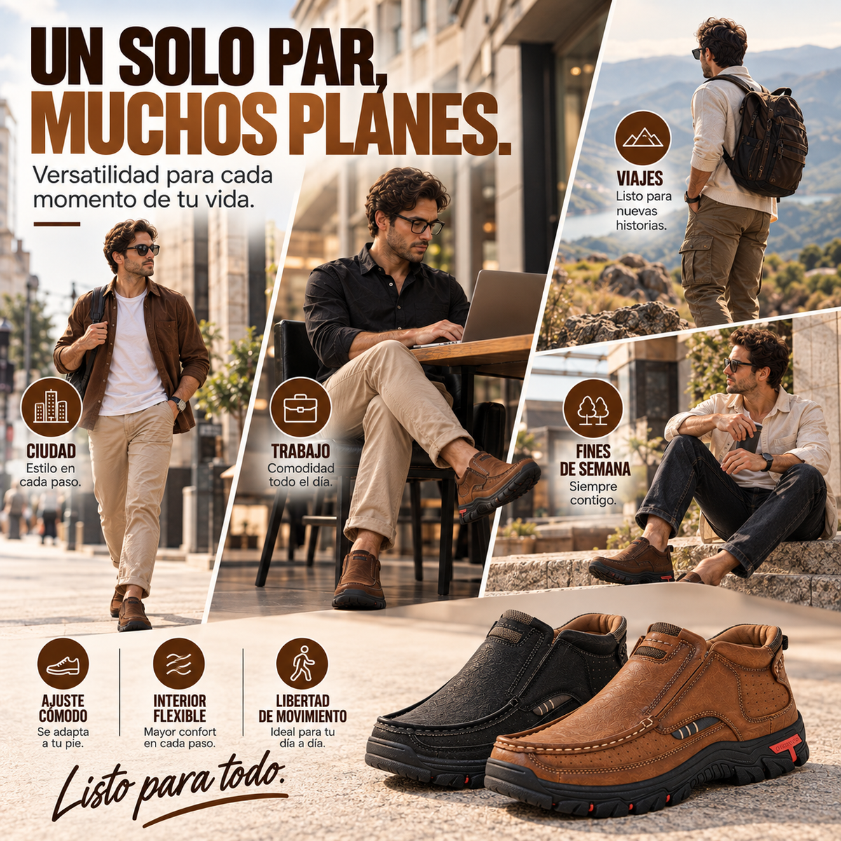 Zapatos casuales sin cordones