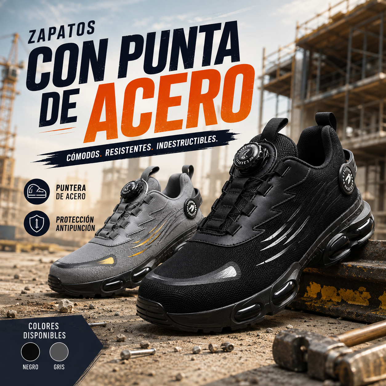 Zapatos Indestructibles Punta de Acero