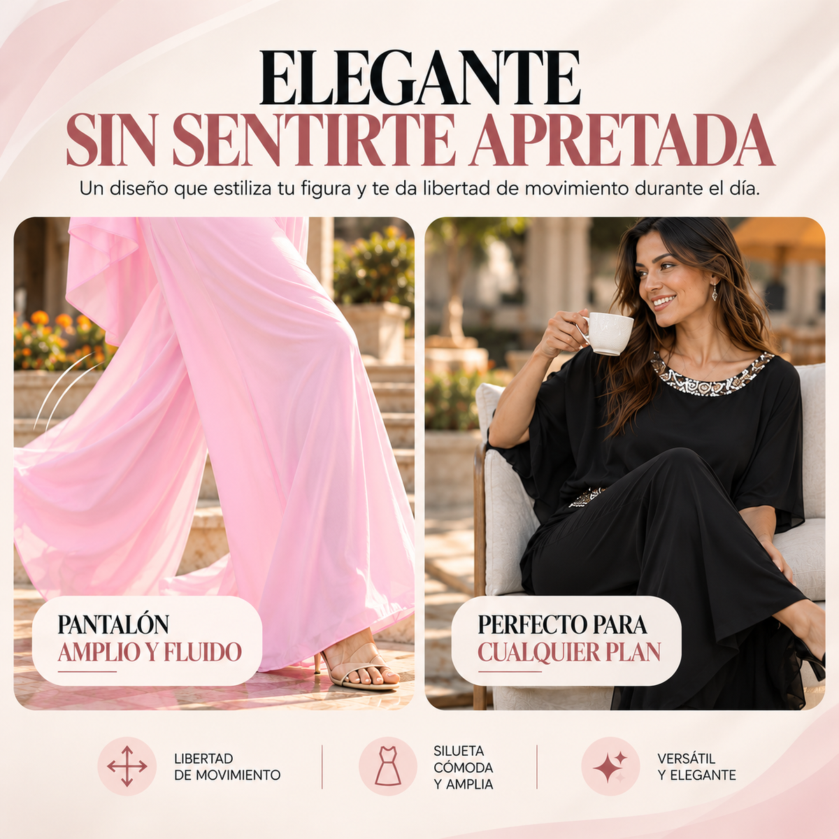 Conjunto elegante de dos piezas con lentejuelas