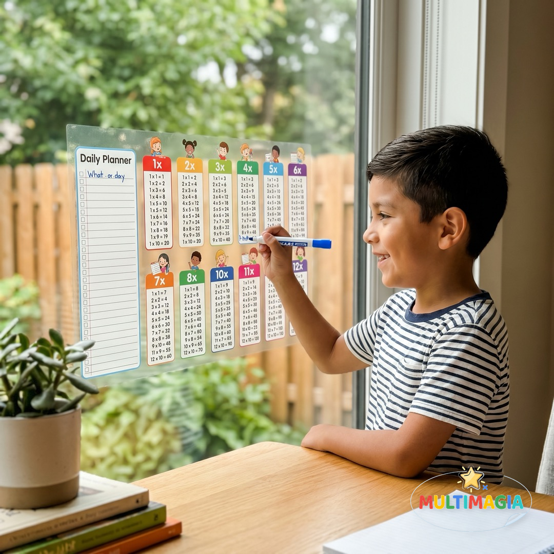 Niño escribiendo en la tabla